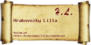 Hrabovszky Lilla névjegykártya